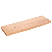 Vidaxl Stenska polica svetlo rjava 60x20x2 cm trdna hrastovina