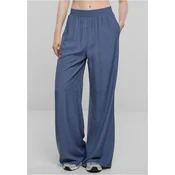 Womens viscose trousers with wide legs - blue