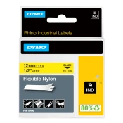 Dymo 18490 RHINO fleksibilen najlon črna na rumeno 12mm x 3,5m