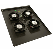 XtendLan Prezračevanje za razdelilnike ECO, vgrajene v omaro, globoki 800 mm, 4x ventilator, črno