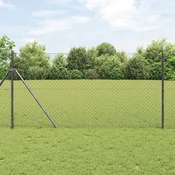 Ograda od lancane veze 25 x 1,4 m Celik Siva