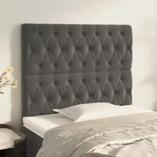 Vidaxl vidaXL Vzglavja za posteljo, komplet 2 kosov, temno siva, 90x7x78/88 cm, žamet