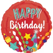 Amscan Balon iz folije Happy Birthday - rdeča