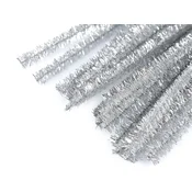 Žica iz lasastega lureksa O6 mm dolžine 30 cm - srebrna (10 kosov)
