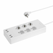 Transmedia Smart 6-way power strip with 4 USB charging ports (max. 5V 4A), TRN-NW11-L TRN-NW11-L