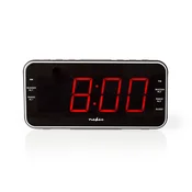Nedis Digitalna radio budilka | LED zaslon | 1x 3,5 mm avdio vhod | Časovna projekcija | AM/FM | Funkcija dremeža | Izklopni časovnik | Število alarmov: 2 | Črna