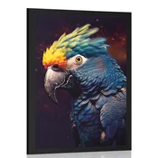 Plakat modro zlati papagaj - 30x45 white