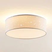 Lindby LED stropna svetilka Ellamina, 40 cm, bela, tekstil - Dnevna soba/jedilnica - Sodobni - Tkanine/tekstil