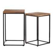 Autronic Stojalo za rože Flower stand - metal, wooden top, price for set of 2 pcs (FA23-027)