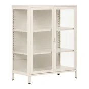 Kremno bela jeklena vitrina 80x101x40 cm Brisbane – House Nordic