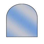 Steklo pod kaminom 1000x1000x8 mm semi-arch