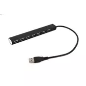 Gembird UHB-U2P7-04, USB 2.0, USB 2.0, Crno, 0,3 m, 70 mm, 12 mm
