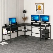 Hanah Home Radni sto Greta RGB, Crno-braon