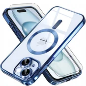 Overboard Ovitek za iPhone 15, Electro MagSafe, moder + zaščita za zaslon