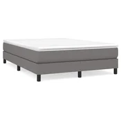 Vidaxl Posteljni okvir z vzmetmi temno siv 140x200 cm tkanina