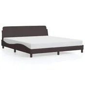 Vidaxl Posteljni okvir Dover temno rjav 160x200 cm blago