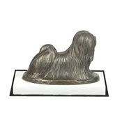 shumee Lhasa Apso - kipec psa, figurica na belem podstavku, pokal za pasjo razstavo Art-Dog