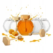 shumee 20x MAJA stekleni kozarci 200 ml za med darilni set z lesenim pokrovom