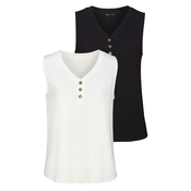 LASCANA Top temno modra/volneno bela