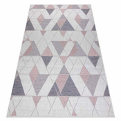 eoshop Preproga SISAL SION Geometrična, Trikotniki 3006 ravnega prepleta ecru/roza ( - Velikost: 80x250 cm)