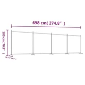 vidaXL vidaXL Paravan 4-delni 698x180 cm rjavo blago, (5000156053)