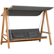 SONNENH Vrtni stol, 225.5 x 113 x 180 cm, poliester, siva, za vrt ali teraso