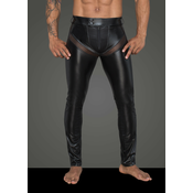 Noir Handmade H059 Mens Powerwetlook Long Pants with Inserts and Pockets Made of 3D Net S