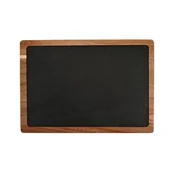 Skrilavi servirni pladenj z akacijevim podstavkom 33x23cm 54436