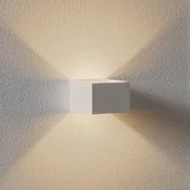 SLV LED stenska svetilka Logs In, bela/bela, aluminij, širina 10 cm - Hodnik - Sodobni - Kovina