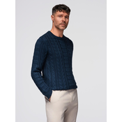 Ombre Knitted monochrome mens viscose cardigan - navy blue