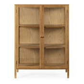 Vitrina v hrastovem dekorju v naravni barvi 90x126x40 cm Ceci – MOME