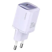 shumee 20W USAMS GaN USB-C stenski polnilnik s hitrim polnjenjem, vijoličen