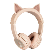 BEŽICNE SLUŠALICE ZA DJECU Buddyphones Play Ears Plus cat (Pink)