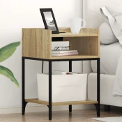 vidaXL Nočna omarica sonoma hrast 40 x 40 x 61 cm Konstruiran les