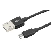 ANSMANN Ansmann USB kabel USB 2.0 USB-A vtič\, USB-mikro-B vtič 1.20 m črna aluminijasti vtič\, TPE plašč 1700-0076, (20416383)