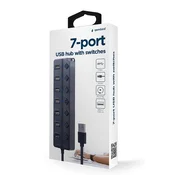 GEMBIRD USB razdelilnik s stikalom 7-vrat UHB-U3P1U2P6P-01, (20457213)