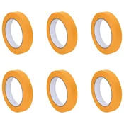 Vidaxl Maskirni trakovi za slikarje 6 pcs Rumena 19mm x 50m Papir