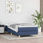 Okvir za krevet s oprugom plava 80x200cm od tkanine