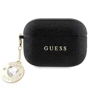 Guess Ovitek Guess Fixed Glitter Heart Diamond Charm za AirPods Pro 2 - črn