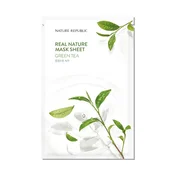Nature Republic Real Nature Green Tea Sheet Mask - Pomirjevalna Maska za Obraz 1kos/23ml