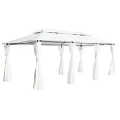 Vidaxl Paviljon z zavesami 600x298x270 cm bel 180g/m2