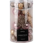 HOMESTYLING Božični okraski Homestyling KO-CAN304030 komplet 57 kosov zlato roza