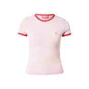 DIESEL Majica UNCUTIES roza / crvena / bijela