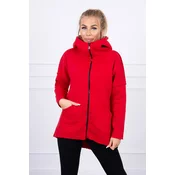 Insulated sweatshirt with a longer back and red pockets