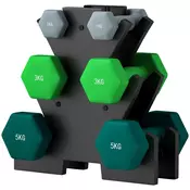 Homestar Set uteži 6 uteži s stojalom 2x1kg 2x3kg 2x5kg kovina