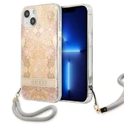 Guess Etui Guess Flower Strap za iPhone 13 mini - zlato