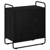 vidaXL Komoda Črni hrast 68 x 35 x 75 cm Predelan les