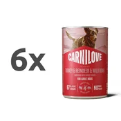 Carnilove Dog Adult konzerva, pate - puran, jelen in divja svinja - 400 g 6 x 400 g