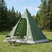 vidaXL 3 oseba Zelena 185T poliester s PU premazom