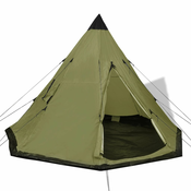 vidaXL šotor za 4 Osebe Zelene Barve